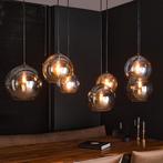 Hanglamp Willaim 7-lamps, Glas, kleur Chroom, Amber en Grijs, Nieuw, Glas, Ophalen, 75 cm of meer