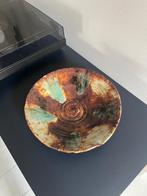 Vintage donker bruine keramiek schaal