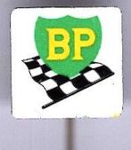 BP met race vlag blik speldje ( M_033 ), Verzamelen, Verzenden, Zo goed als nieuw, Transport, Speldje of Pin
