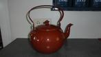 bruin emaille chocoladeketel met bies, doorsnee 20H17cm, Antiek en Kunst, Antiek | Emaille, Ophalen of Verzenden