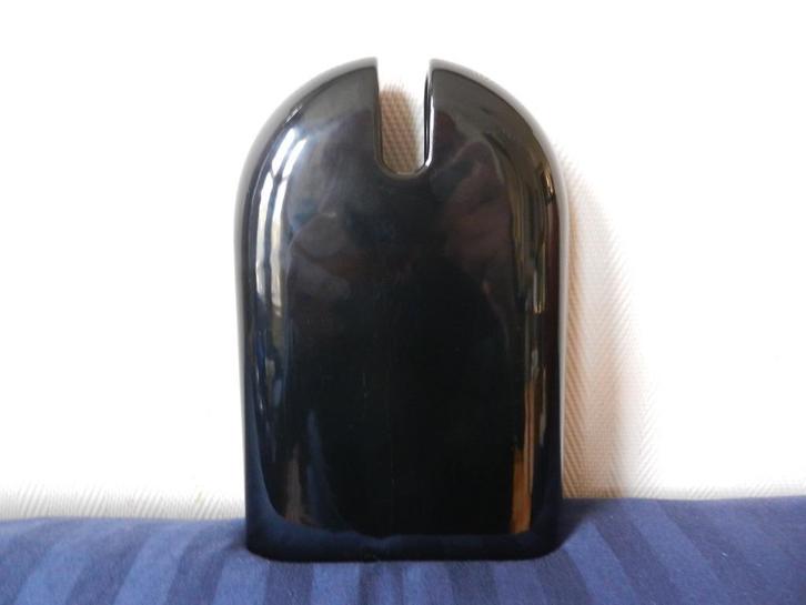 Glanzend zwarte vaas Sicart Italië ontw Pino Spagnolo h 22,5, Antiek en Kunst, Kunst | Designobjecten, Ophalen of Verzenden