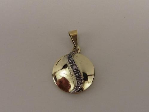Gouden hanger met diamant                               G121, Sieraden, Tassen en Uiterlijk, Kettinghangers, Gebruikt, Goud, Goud