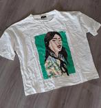 Wit t-shirt met print maat L, Ophalen of Verzenden, Gedragen, Wit, Korte mouw