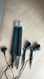 4 tuinlampen (2x spots en 2x palen), Tuin en Terras, Gebruikt, Overige typen, Waterbestendig, Ophalen of Verzenden