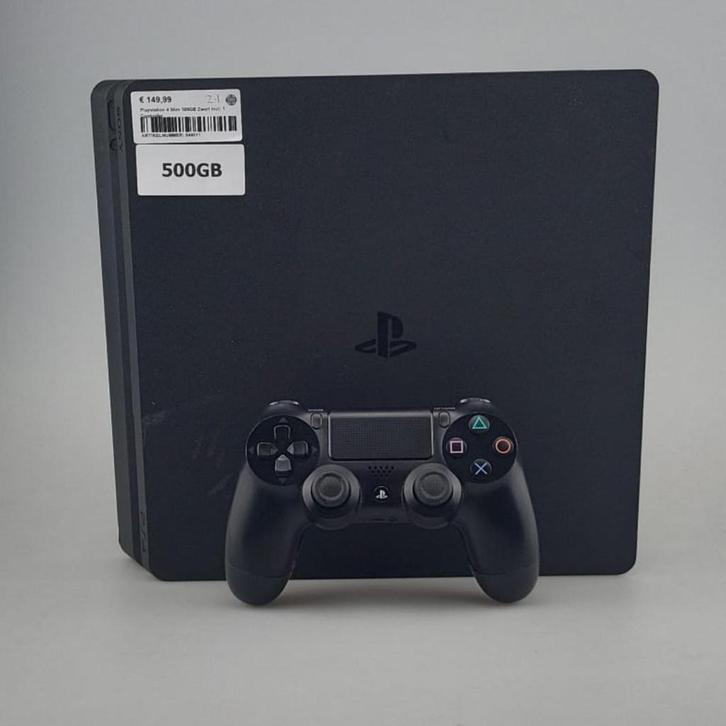 Playstation 4 Slim 500GB Zwart Incl: 1 Controller Zwart, Spelcomputers en Games, Spelcomputers | Sony PlayStation 4, Zo goed als nieuw