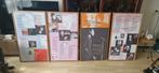 4 Canvas doeken met artiest en songtekst maat lijst 105x58, Ophalen of Verzenden, Gebruikt, Poster, Artwork of Schilderij