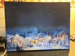 Kerst schilderij met lichtjes, Ophalen of Verzenden, Zo goed als nieuw