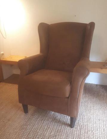 bruine kunstsuede fauteuil beschikbaar voor biedingen