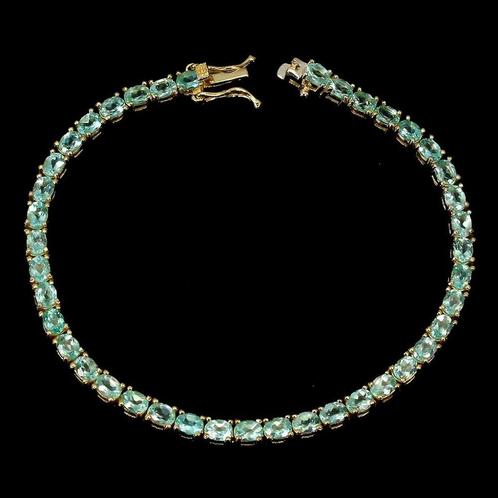 armband 925 zilver 14 karaat verguld met beeldschoon Apatiet, Sieraden, Tassen en Uiterlijk, Armbanden, Nieuw, Zilver, Blauw, Met edelsteen