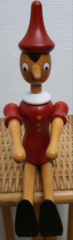 Pinokkio houten pop 30 cm hoog italië ‘70 pinokkio pop, Ophalen of Verzenden, Zo goed als nieuw