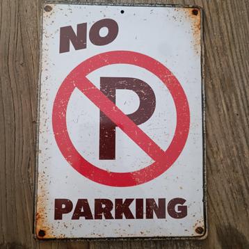 metalen metaal wandbord niet parkeren no parking beschikbaar voor biedingen