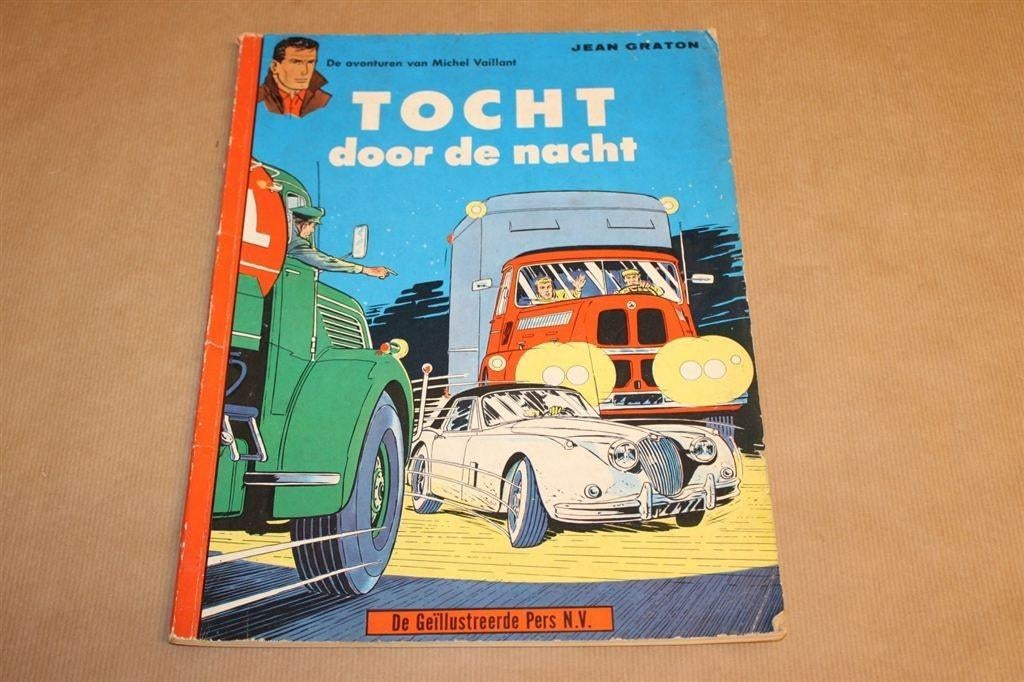 Michel Vaillant - Tocht door de nacht - 1e druk 1963, Eén stripboek, Ophalen of Verzenden, Gelezen