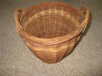 Oude biezen mand met handvat / biezen korfje met 2 handvaten, Ophalen of Verzenden, Gebruikt, Rond, Riet