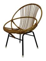 Vintage Rotan stoel Dirk van Sliedregt Rohe Noordwolde 1960, Huis en Inrichting, Fauteuils, Gebruikt, Riet of Rotan, Vintage, Ophalen