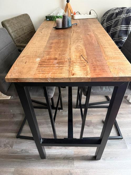Bartafel kyan en 4x barkruk lizzy, Huis en Inrichting, Tafels | Statafels, Gebruikt, Ophalen