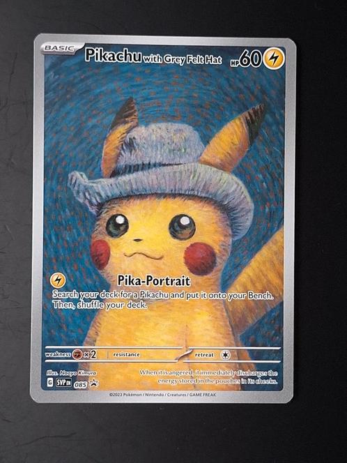 Van Gogh Pikachu with grey felt hat, Hobby en Vrije tijd, Verzamelkaartspellen | Pokémon, Zo goed als nieuw, Ophalen of Verzenden