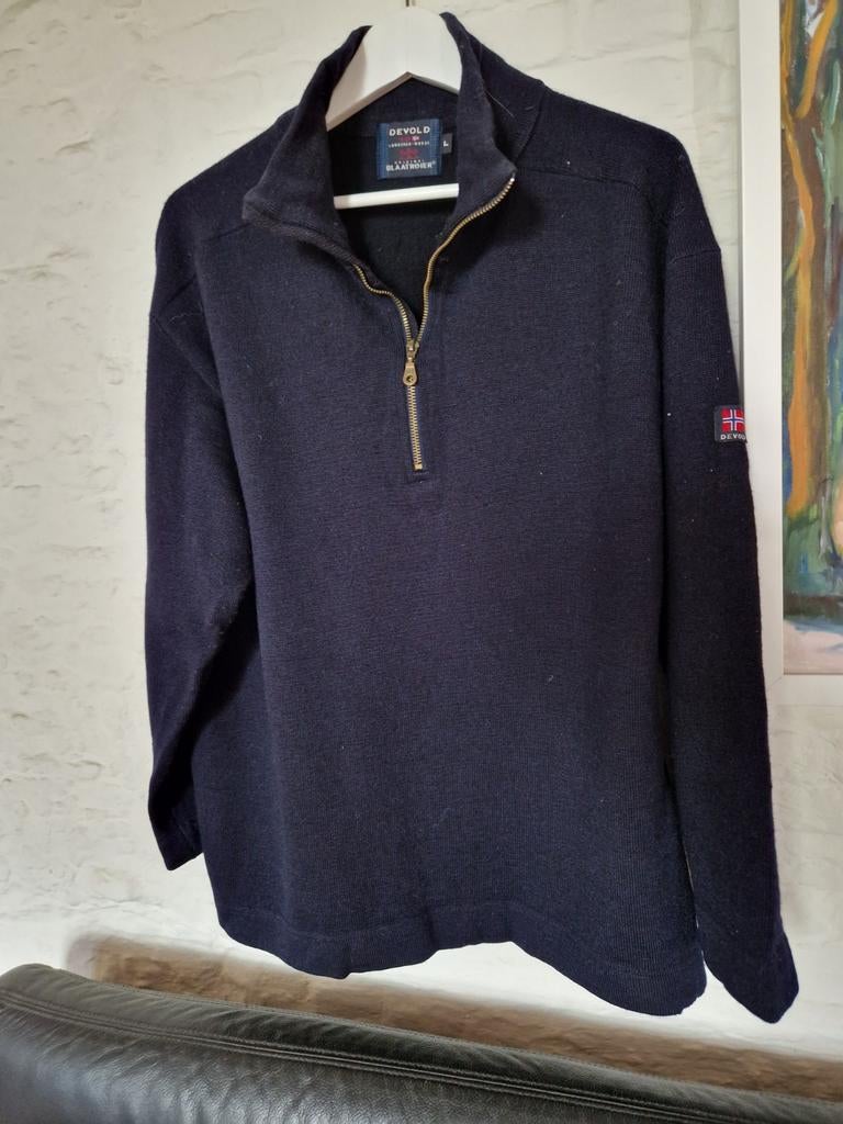 Devold Noorse wollen trui - Maat L, Kleding | Dames, Truien en Vesten, Verzenden, Zo goed als nieuw, Maat 42/44 (L), Blauw