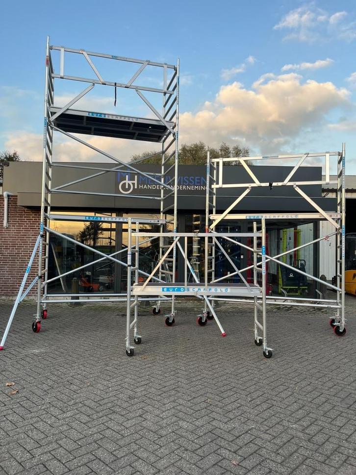 Euroscaffold aluminium rolsteiger 75x250CM 4.2M werkhoogte, Doe-het-zelf en Verbouw, Steigers, Nieuw, Rolsteiger of Kamersteiger