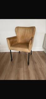 Eetkamerstoel met armleuning en wieltjes, Huis en Inrichting, Stoelen, Ophalen, Overige kleuren, Leer, Vier
