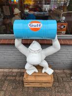 Witte Gorilla met Gulf Vat - Decoratief Beeld, Ophalen, Reclamebord, ., Zo goed als nieuw