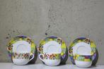 3 Jarolina – Memphis – Kop en schotel – Douwe Egberts – 80’s, Huis en Inrichting, Keuken | Servies, Gebruikt, Ophalen of Verzenden