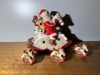 Vintage keramieken waxinehouder kerstman op rendier.440, Ophalen of Verzenden, Zo goed als nieuw