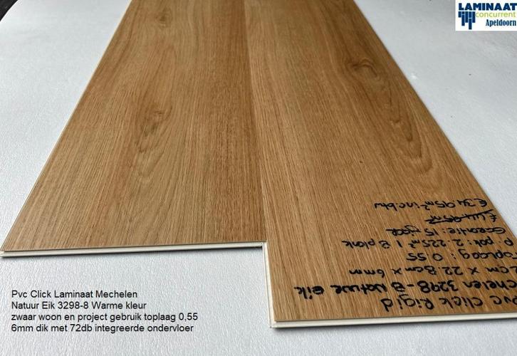 Pvc click Mechelen Natuur 6mm dik met integreerde ondervloer, Doe-het-zelf en Verbouw, Vloerdelen en Plavuizen, Nieuw, Laminaat
