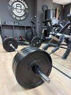Nieuwe zwarte bumperplates 107,5 kilo, barbell en collars, Nieuw, Ophalen of Verzenden, X, X