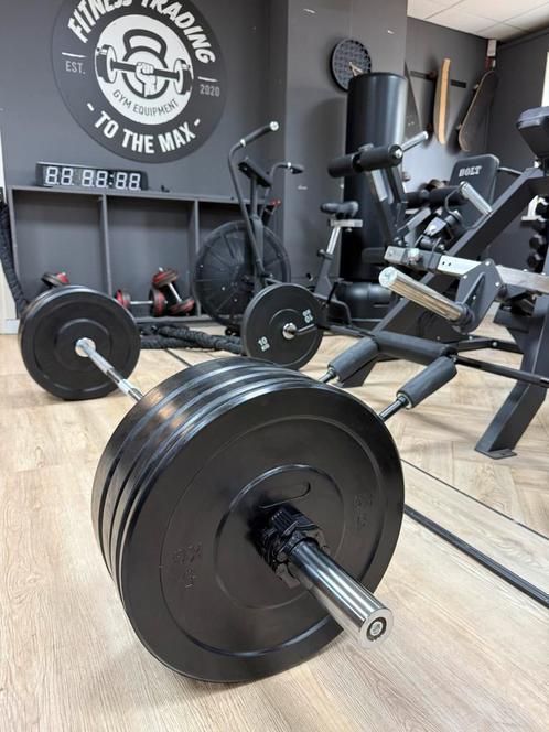 Nieuwe zwarte bumperplates 107,5 kilo, barbell en collars, Sport en Fitness, Fitnessmaterialen, Nieuw, Ophalen of Verzenden