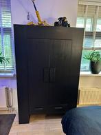 Woood zwarte wandkast Hidde, Ophalen, 70 tot 120 cm, Zo goed als nieuw, 170 cm of meer