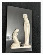 Marmeren ondergrond met beeld Maria Madonna Jezus, Antiek en Kunst, Ophalen of Verzenden