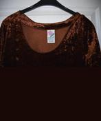 Lange jurk - Bruin - Velours - mt 44, Bruin, Maat 42/44 (L), Ophalen of Verzenden, Zo goed als nieuw