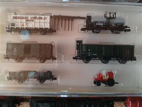 Minitrix 15113 set met 5 Beierse wagons Epoche I in OVP, Hobby en Vrije tijd, Modeltreinen | N-Spoor, Zo goed als nieuw, Wagon