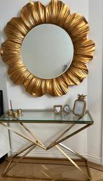 Gave gouden dressoir en spiegel in de vorm van een bloem, Huis en Inrichting, Woonaccessoires | Spiegels, Minder dan 100 cm, Rond