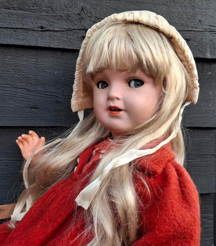 Antieke Porseleinen Pop Keramischen Werke Gräfenhain. 60 cm, Antiek en Kunst, Antiek | Speelgoed, Ophalen of Verzenden