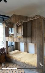 Steigerhouten Stapelbed Huisvorm, Gebruikt, 70 tot 85 cm, Ophalen of Verzenden, Hoogslaper of Stapelbed