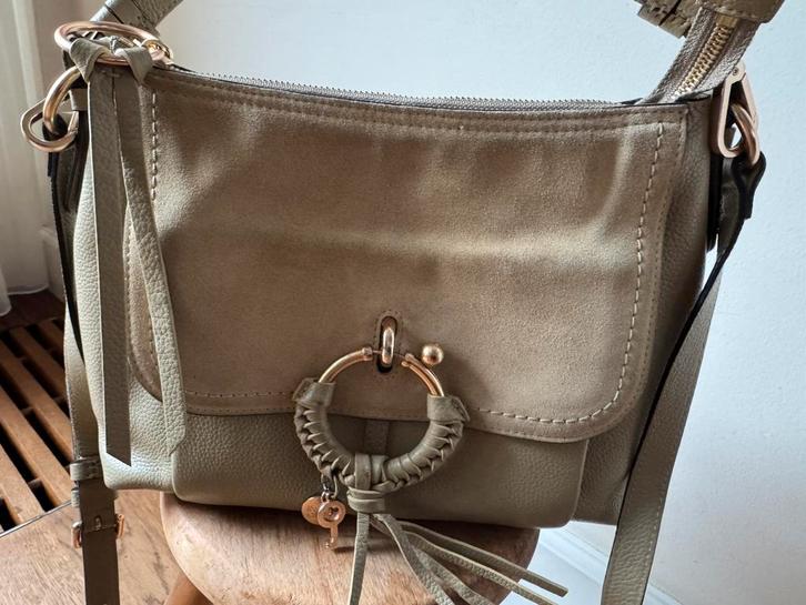 See by Chloé Joan Sand Cream lether, Sieraden, Tassen en Uiterlijk, Tassen | Damestassen, Gebruikt, Overige typen, Beige, Ophalen of Verzenden