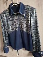 Showblouse Western Bling Donkerblauw Maat L, Dieren en Toebehoren, Paardrijkleding, Ophalen of Verzenden, Zo goed als nieuw