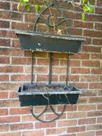 2 x IJzeren rek met plantenbakken voor aan de tuinmuur, Tuin en Terras, Ophalen, Rechthoekig, Metaal, Tuin