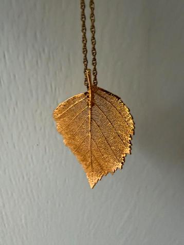 Goudkleurige Ketting met Blad Hanger beschikbaar voor biedingen