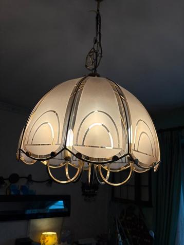 Messing hanglamp met glas beschikbaar voor biedingen