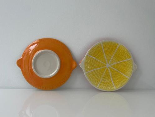 Zonnige keramieken bordjes citrusthema – vrolijke eyecatcher, Huis en Inrichting, Keuken | Servies, Zo goed als nieuw, Bord(en)