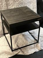 ICCOON Massief Houten Bijzettafel met Stalen Frame, Minder dan 55 cm, Zo goed als nieuw, Modern, eigentijds, Rechthoekig
