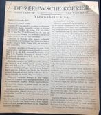 WOII Zeeuwsche Koerier vr 17 November 1944 origineel, Nederland, Overige typen, Ophalen of Verzenden, Landmacht