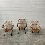 Vintage rotan stoelen fauteuils Rohe jaren 60, Huis en Inrichting, Stoelen, Ophalen