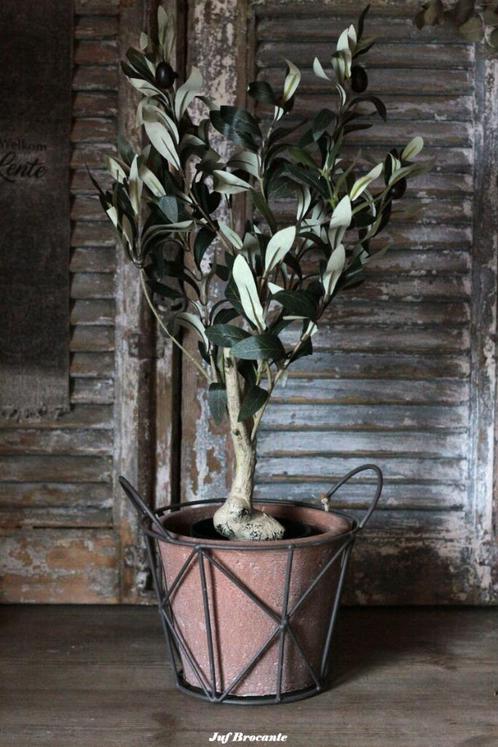 Stoere terracotta pot in frame, bloempot, Huis en Inrichting, Woonaccessoires | Overige, Nieuw, Ophalen of Verzenden