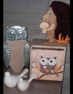 Herfst/Winter Decoratie Set - Uilen & Egel, Ophalen of Verzenden, Zo goed als nieuw