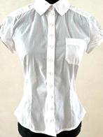 Wit katoenen zomerbloesje met kraagje maat S, Ophalen of Verzenden, Zo goed als nieuw, Maat 36 (S), Wit