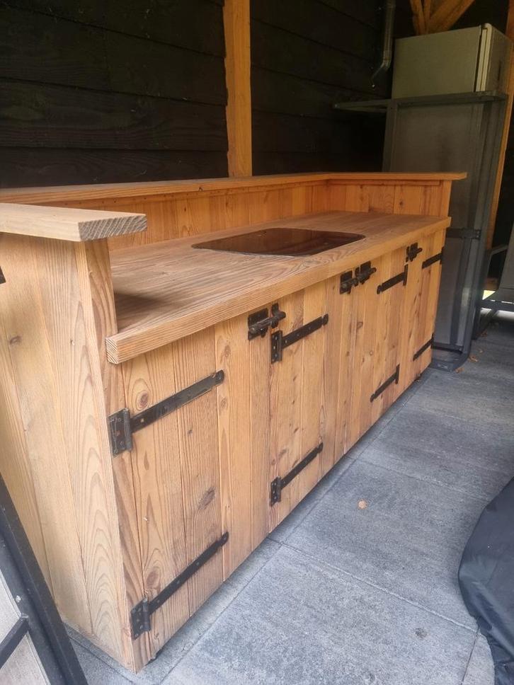 Nieuwe Douglas Houten Buitenkeuken MOET WEG!, Tuin en Terras, Buitenkeukens, Nieuw, Gas, Vrijstaand, Ophalen of Verzenden