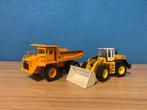 Dumptruck en Bulldozer Siku 1:50 Oranje Geel Wit, Ophalen of Verzenden, Gebruikt, Bus of Vrachtwagen, SIKU